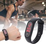 ⁦BNBNMA Smart Digital Watch,Rubber Sports and Fitness Bracelet Luminous Electronic Watch Fashion Fashion Wrist Watch Fashion Anti-Swimming Fashion Watch, Unisex Teenage Girls Boys(Black)⁩ - الصورة ⁦3⁩