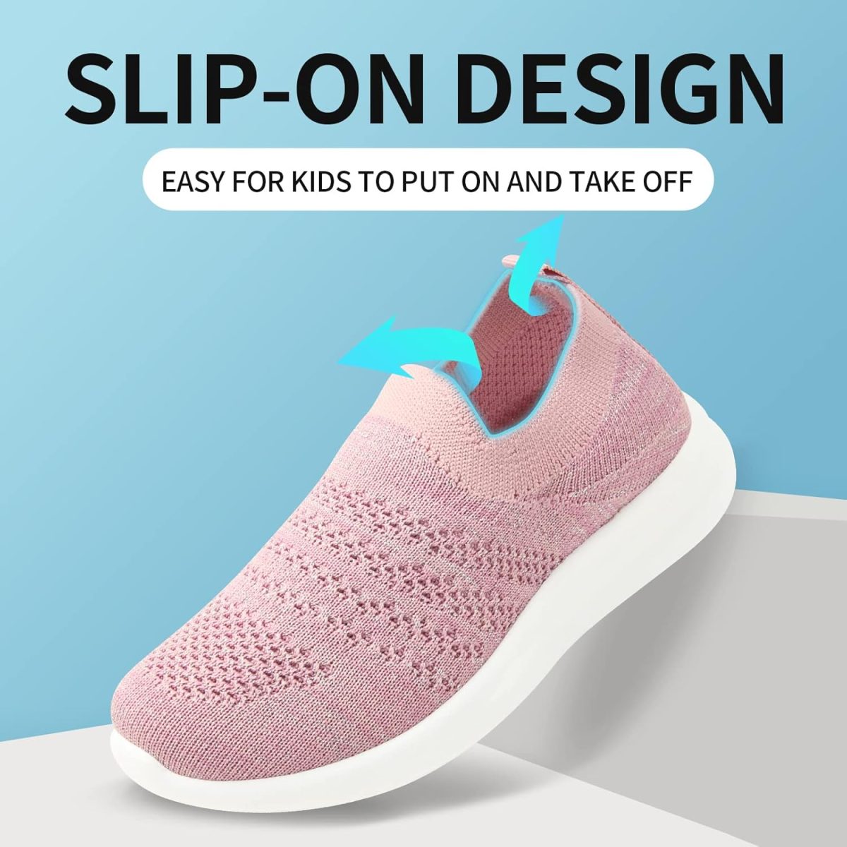 ⁦Girls and Boys Shoes Lightweight Children Running Sneakers Black/Pink/Grey/Blue/Purple Breathable Sports Kids Shoes⁩ - الصورة ⁦4⁩