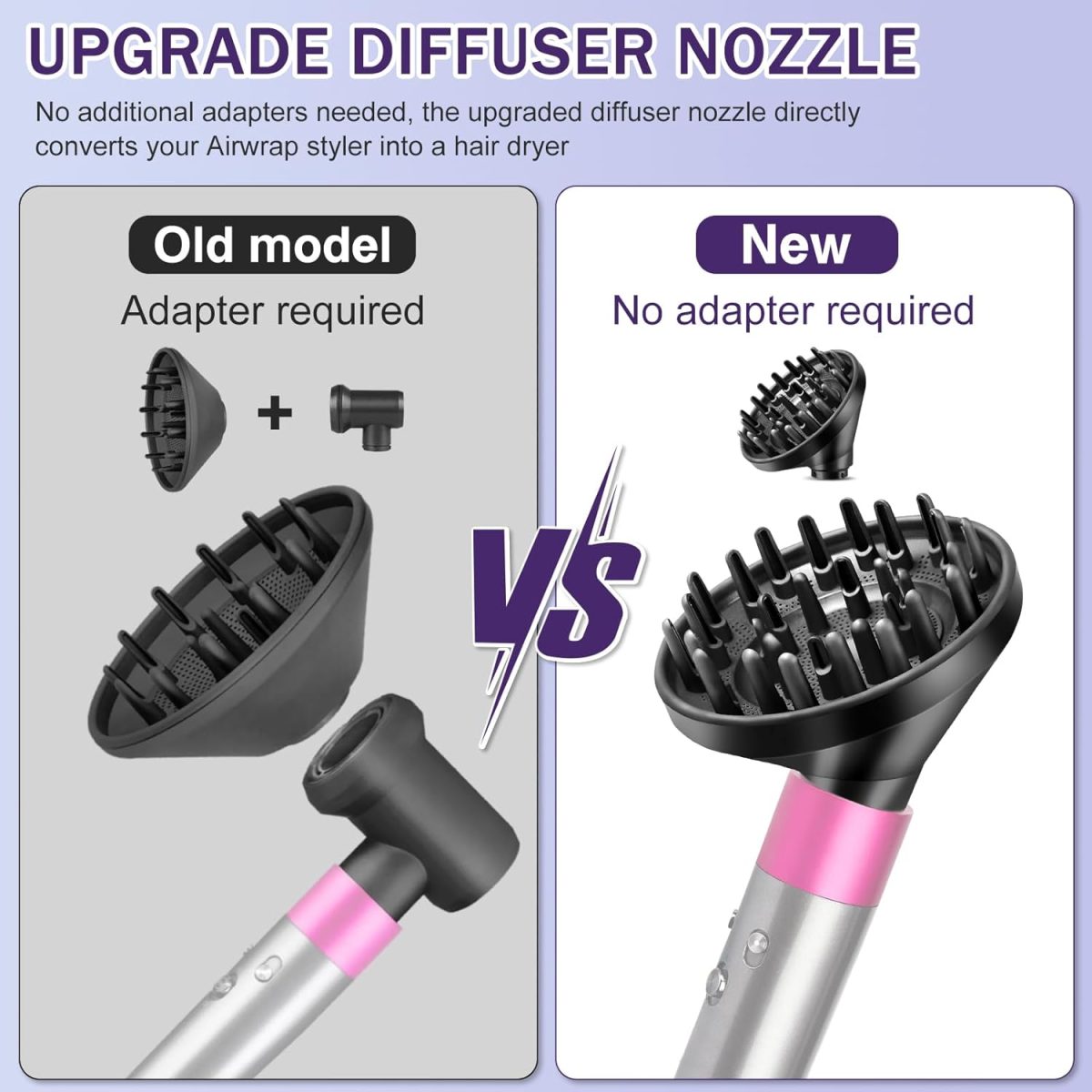 ⁦MengTiger Upgraded Diffuser Nozzle for Dyson Curling Iron Converting for Dyson Airwrap Styler To Hair Dryer Diffuser Nozzle Attachment⁩ - الصورة ⁦5⁩