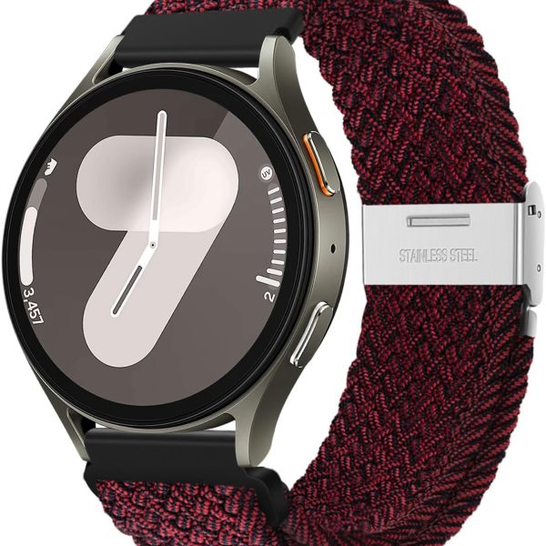XMUXI 20mm Braided Watch Straps Compatible with Samsung Galaxy Watch 7 Galaxy watch 6 Classic Strap/Galaxy Watch 5/Watch 4 Nylon Solo Loop Replacement Watch Band for Amazfit GTS 4,Venu Sq