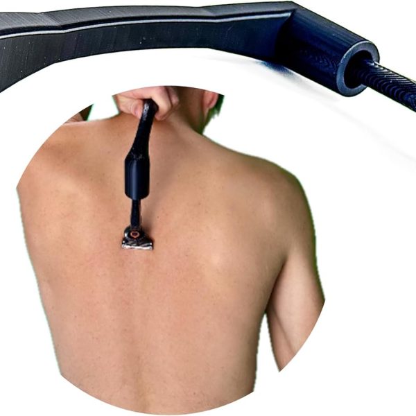Back Razor Aid - Men - Ergonomic - Back Shaving Extension - Compact - Travel-friendly - Extended - Back Shaving Men (26 cm - Long)