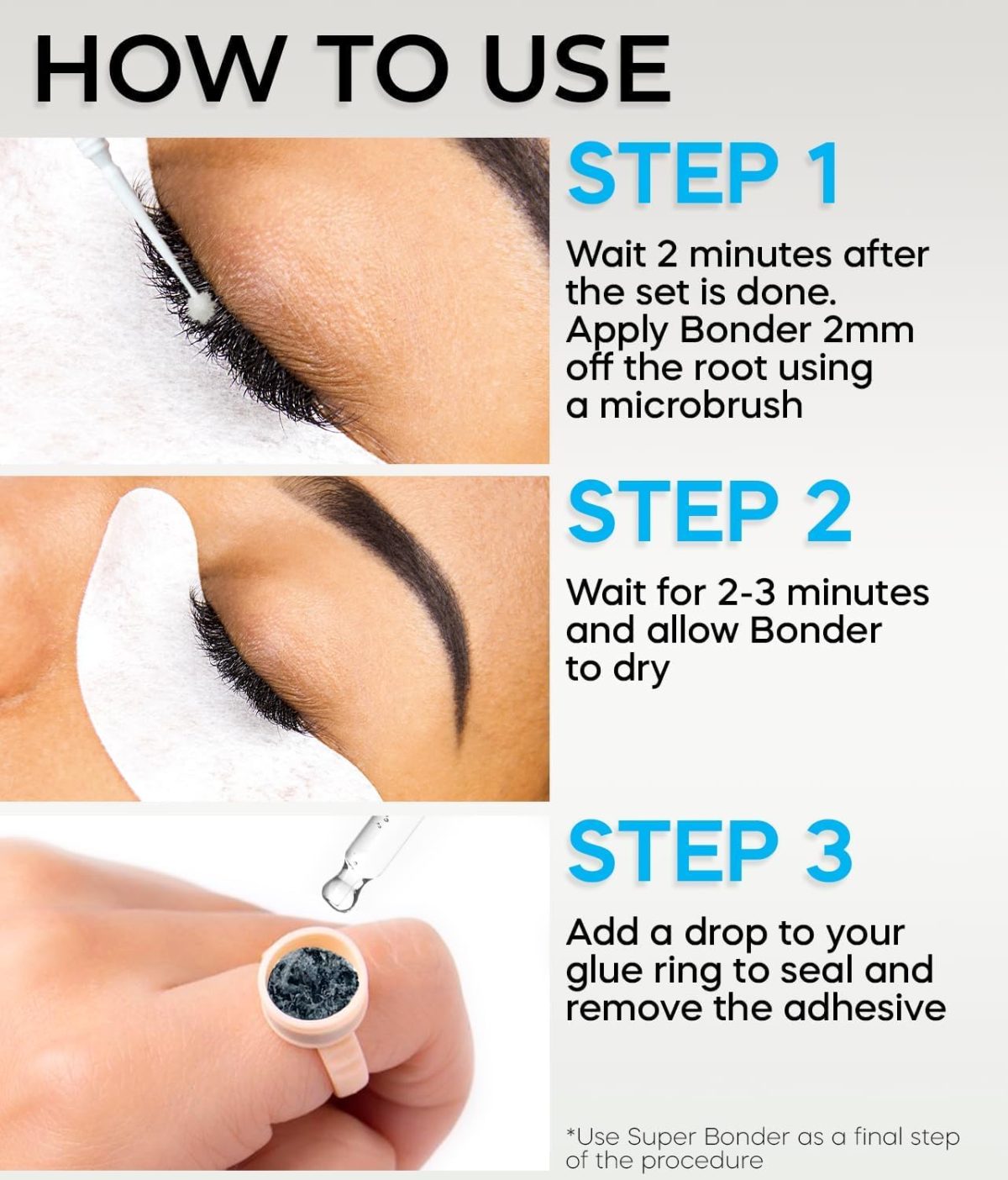 ⁦Super Bonder for Lash Extensions by Stacy Lash/Locks Eyelash Glue Fumes/Lash Extension Primer Complement/Lash Bonder for Mink Individual Lashes/Eyelash Extension Supplies⁩ - الصورة ⁦6⁩