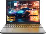 XISEZIUO 16 Inch Laptop Computer, Gaming Laptop, 16GB RAM 512GB SSD, N95 Processor, FHD 1920 * 1080, Backlit Keyboard, Windows 11 Pro, Fingerprint Unlock, BT 4.2