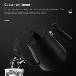 ⁦Smart Gooseneck Electric Kettle 1.0 Liter with Temperature Adjustment, 40-100°C Adjustable, 304 Stainless Steel, 36 Hour Thermal Preservation, Anti-Dry Burn Protection, 1000W Matte Black⁩ - الصورة ⁦3⁩