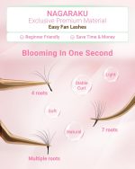 ⁦NAGARAKU Easy Fan Lashes 2D~20D Self-Fan Automatic Bloom Bouquet Eyelash Extension Russian Natural Volume Technique Touffe Lashes Easy Unfold Easy Fanning Eyelash Black (0.05C 8-15mm)⁩ - الصورة ⁦5⁩