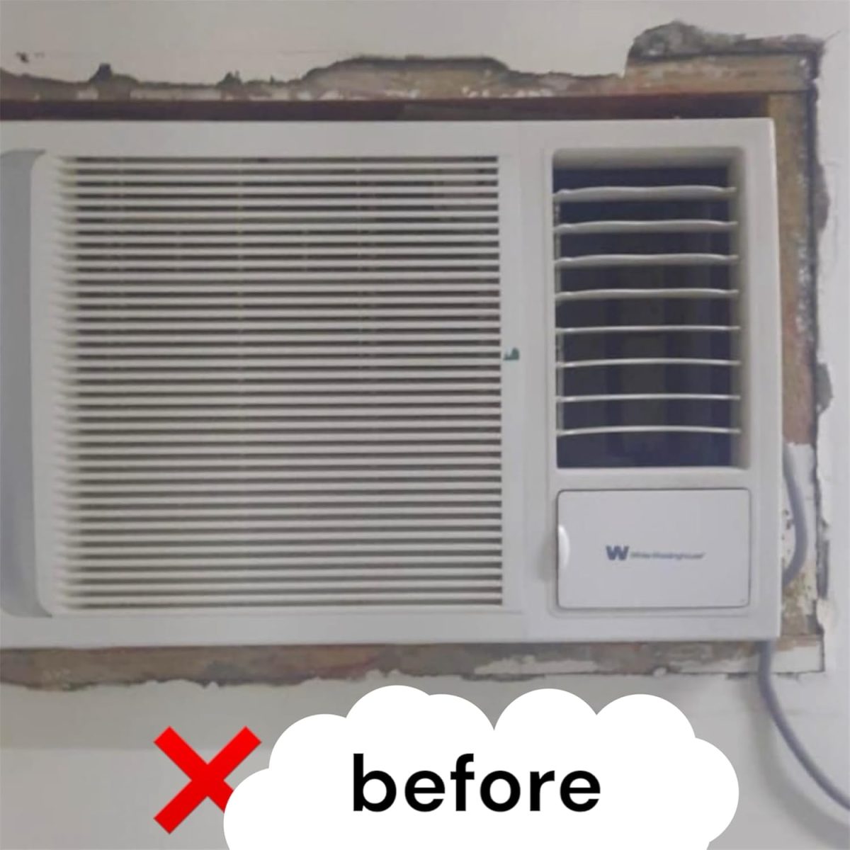 ⁦Generic Window Air Conditioner Frame Wooden Decor Elegant Matte White Easy to Clean and Install (Living Room, Bedroom, Home Office)⁩ - الصورة ⁦7⁩