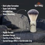 ⁦Man Arden Royal White Premium Shaving Brush With Ultra Soft & Absorbent Bristles & Long Handle | Cruelty Free | For A Smooth Shave⁩ - الصورة ⁦7⁩