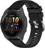 MOTONG For Garmin Forerunner 265S Replacement Band 18mm Replacement Wrist Watch Strap Band For Garmin Forerunner 265S/255S/255S Music(Silicone Black)