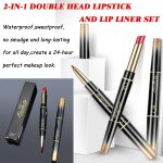 ⁦NALACAL Lip Liner And Lipstick Set,2-in-1 Double Head Matte Cream Lipstick & Lip Liner,Waterproof Sweatproof No Smudge Long-Lasting Moisturizing Smooth Highly Pigmented Makeup Set(Red)⁩ - الصورة ⁦3⁩