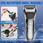 ⁦Electric Razor for Men, 3 Blades Cordless Rechargeable Foil Shavers Electric Razors for Face IPX6 Electric Shaver for Men with Pop-up Trimmer for Travel⁩ - الصورة ⁦5⁩
