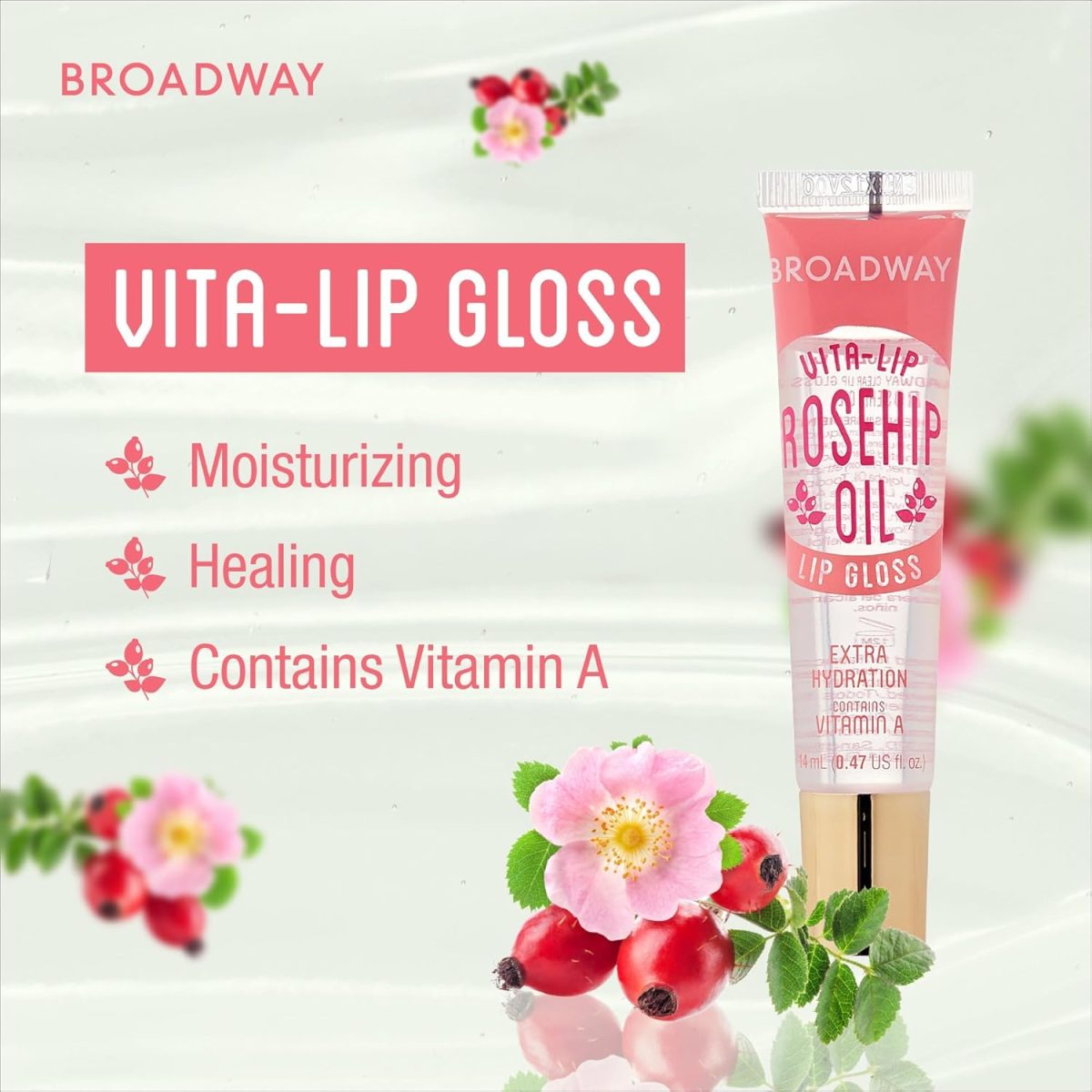 ⁦Kiss Broadway Clear Lip Gloss (Mint, Coconut, Rosehip Oil), Pack Of 6⁩ - الصورة ⁦3⁩