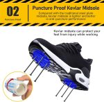 ⁦LIWEGHT Safety Shoes for Men Women Slip Resistant Steel Cap Toes Boot Steel Toe Work Shoes Lightweight Comfortable Safety Shoe Boot for Industrial,Construction Black⁩ - الصورة ⁦2⁩