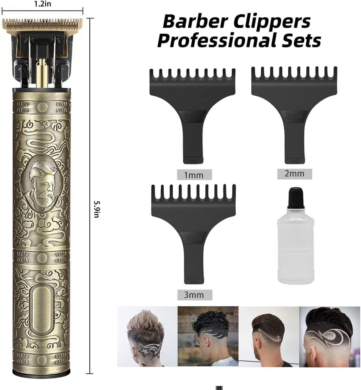 ⁦PROTON Professional Hair Clippers for Men,Electric Cordless T Blade Trimmers for Barbers,Zero Gapped Liners Outliner Clipper for Beard Hair Cutting⁩ - الصورة ⁦5⁩