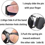 ⁦Duomama Adjustable Nylon Solo Loop Watch Bands for Men - Compatible with 22mm - Quick Release Replacement Wristband - Stretchy Fabric Braided Sport Elastic Straps⁩ - الصورة ⁦6⁩