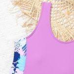 ⁦Xumplo Girls Swimming Costume Tween Girl One Piece Swimsuit with Shorts Young Girls Floral Swimwear Bathing Suit⁩ - الصورة ⁦5⁩