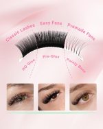 ⁦NAGARAKU Easy Fan Lashes 2D~20D Self-Fan Automatic Bloom Bouquet Eyelash Extension Russian Natural Volume Technique Touffe Lashes Easy Unfold Easy Fanning Eyelash Black (0.05C 8-15mm)⁩ - الصورة ⁦3⁩