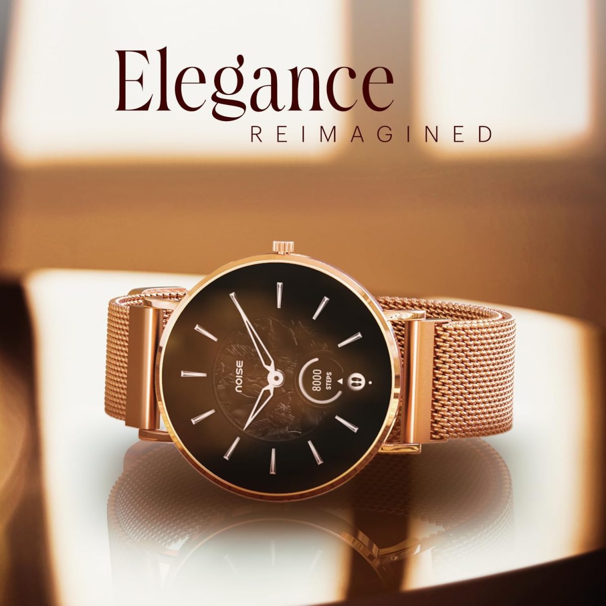 ⁦Noise Diva 2 Fashion Smart Watch for Women - Sleekest Dial, 36mm AMOLED Display, Improved Female Cycle Tracker, BT Calling, Sleep Tracking, AI Voice Assistant, Password Protection-Rose Link⁩ - الصورة ⁦3⁩
