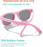 ⁦Flexible Kids Sunglasses Polarized Sun Glasses Girls Boys Shades UV400 Protection Eyewear for Age 2-8⁩ - الصورة ⁦4⁩