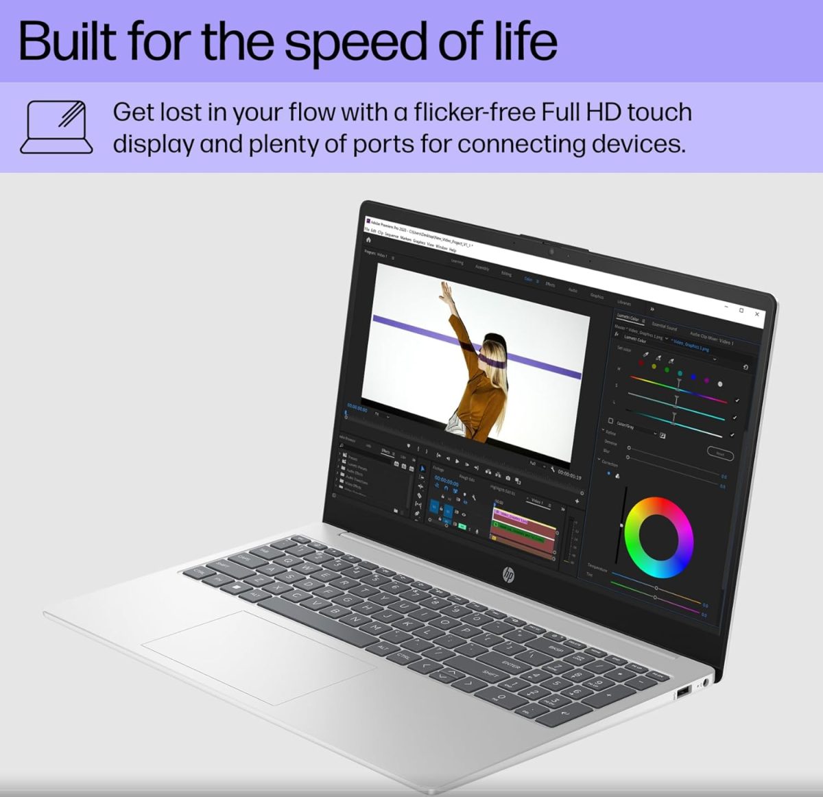 ⁦HP 15.6" Touchscreen Laptop – FHD 1080p IPS Display - Intel Core 5 Processor - Wi-Fi 6 - Webcam - Windows 11 Home Copilot – w/Stylus (16GB RAM | 1TB PCIe SSD)⁩ - الصورة ⁦3⁩
