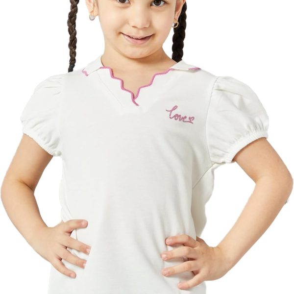 REDTAG Girls Collared Casual Top