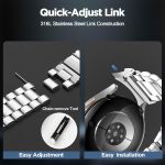 ⁦No Gap Stainless Steel Strap Compatible with Samsumg Galaxy Watch 7/6/5/4/FE 40mm 44mm, Quick Release Metal Straps for Galaxy Watch 6 Classic 43mm 47mm Replacement Band⁩ - الصورة ⁦4⁩