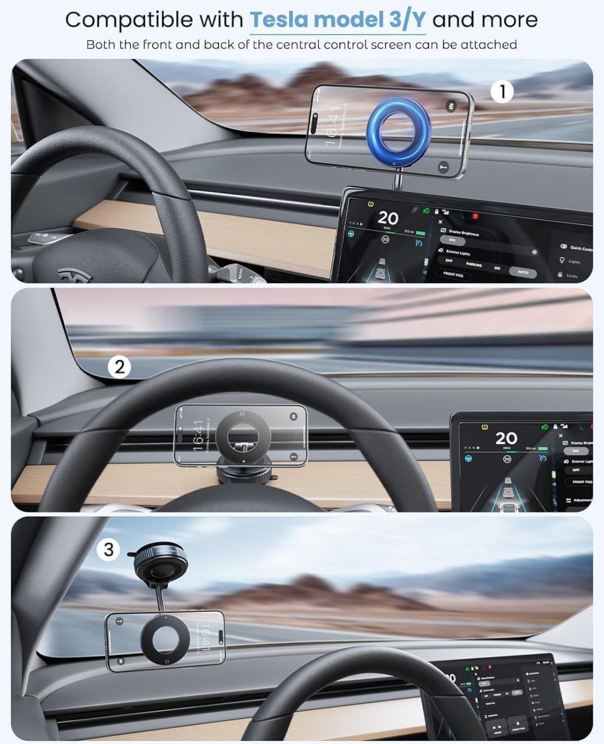 ⁦Magnetic Car Phone Holder for Dashboard – Universal 360° Rotation Mobile Phone Mount with Extra Strong Magnet – Hands-Free Secure Grip Stable and Compact Car Phone Stand Compatible with All Smartphone⁩ - الصورة ⁦5⁩