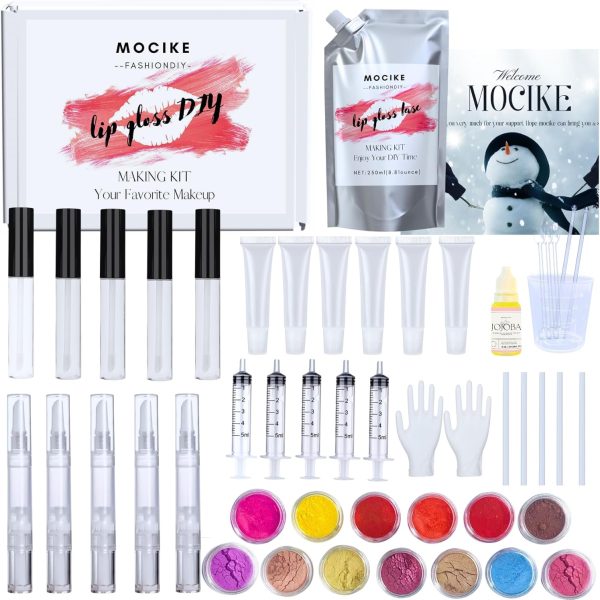 MOCIKE DIY lip gloss making kit for Girl Gifts - 74 PCS DIY Lip Gloss kit Make Your Own Lip Gloss