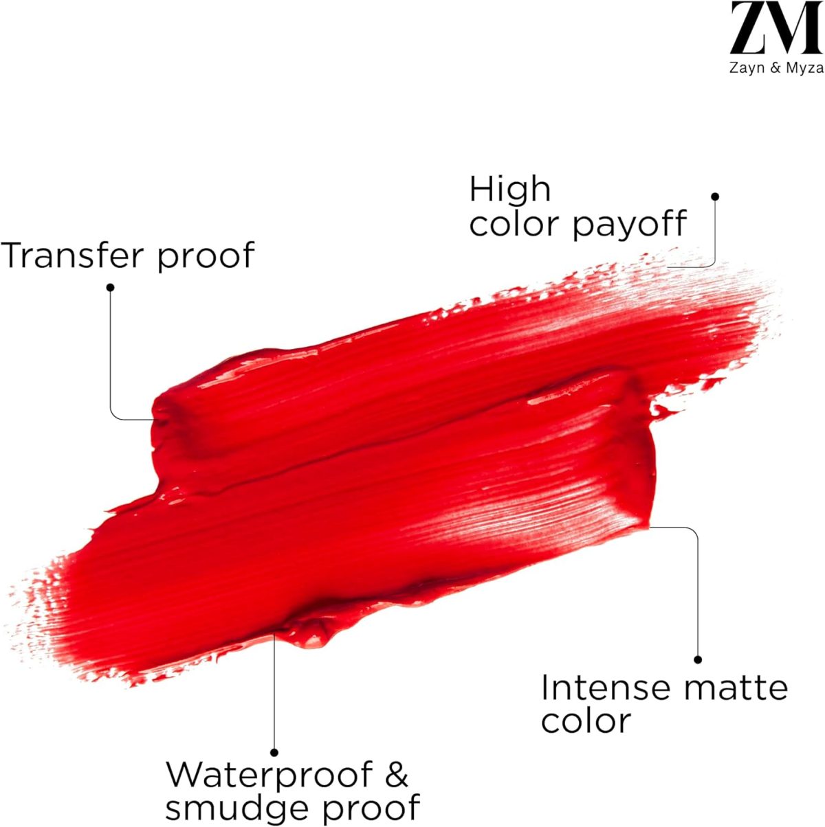 ⁦Zayn & Myza Transfer-Proof Power Matte Finish Lip Colour, Water & Smudge Proof, Long Lasting, Hala & Vegan, 6ml (Toasted Berry)⁩ - الصورة ⁦3⁩