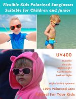 ⁦Flexible Kids Sunglasses Polarized Sun Glasses Girls Boys Shades UV400 Protection Eyewear for Age 2-8⁩ - الصورة ⁦5⁩
