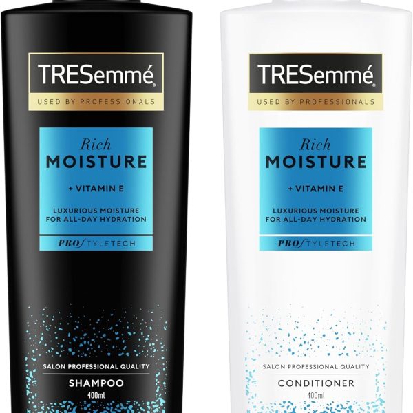 TRESemmé Rich Moisture Shampoo and Conditioner for Dry Damaged Hair 400ml + 400ml