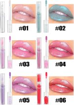 ⁦NALACAL 6-Piece Shiny Glitter Lip Gloss Set, Sparkling Liquid Lipstick with Glossy Finish, Hydrating and Plumping Tinted Lip Nectar, Waterproof Long-Lasting Makeup Gift Set for Women⁩ - الصورة ⁦4⁩