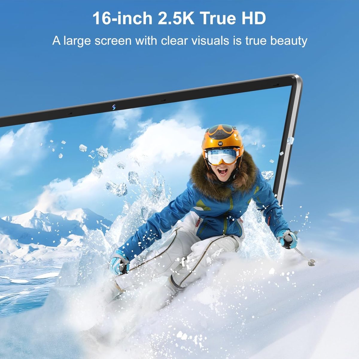 ⁦DREAMFYRE 16.1" Laptop - 2.5K HD Laptop PC 16GB RAM 512GB SSD, Quad-Core N95 Processor (up to 3.4 GHz) Portable Laptop Computer with Touch ID, WiFi, BT4.2, Suitable for Business/Entertainment⁩ - الصورة ⁦2⁩