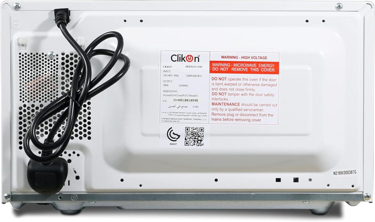 ⁦Clikon 20 Liter Digital Microwave with Push Button Control| Model No CK4317-CK4319-CK4320 with 2 Years Warranty⁩ - الصورة ⁦5⁩
