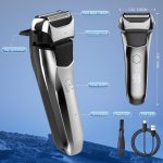 ⁦Electric Razor for Men, 3 Blades Cordless Rechargeable Foil Shavers Electric Razors for Face IPX6 Electric Shaver for Men with Pop-up Trimmer for Travel⁩ - الصورة ⁦8⁩