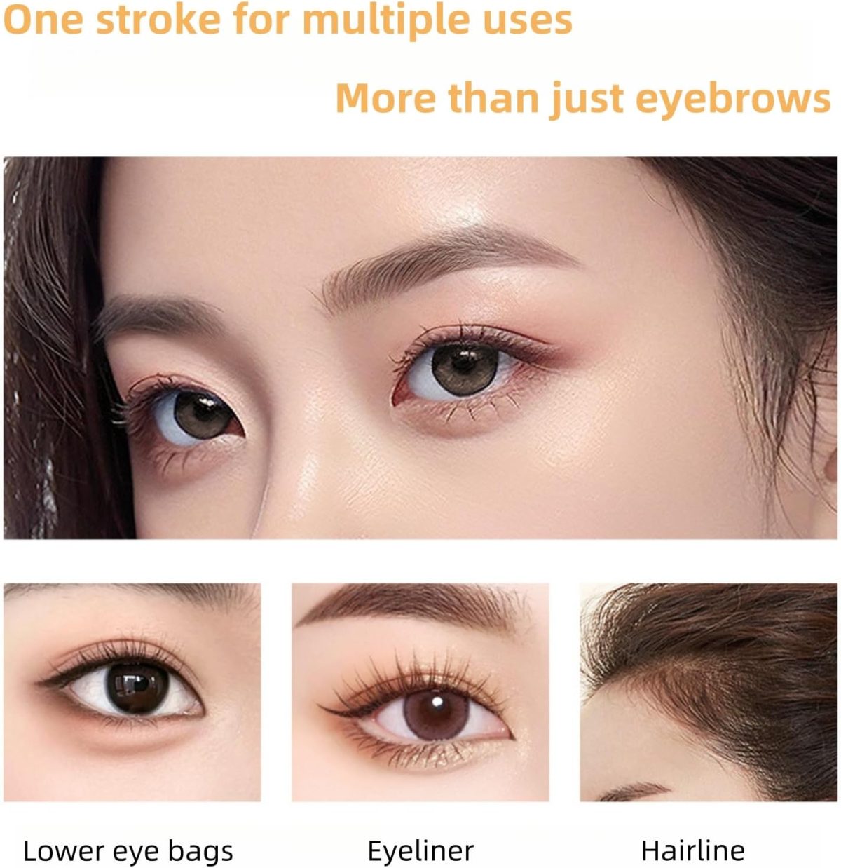 ⁦NOVOLAN Precision Eyebrow Pencil, Long-lasting Formula, Fade-resistant, Natural Look, Multipurpose, Waterproof and Sweatproof, Wild Brow Effect, Water Brow Pencil, 3 Color Bifurcated Pen Tip (#02)⁩ - الصورة ⁦6⁩