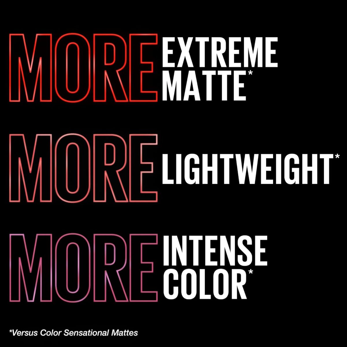 ⁦Maybelline New York Matte Lipstick, Intense Colour and, Sensational Ultimate Colour, #199 More Ruby (Red), 1 x 2g Stick⁩ - الصورة ⁦5⁩