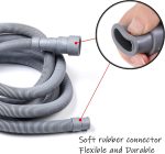 ⁦Washing Machine Drain Hose,Universal Drain Hose Extension Kit for Washer, Dishwasher Flexible Discharge Hose, With 1 Adapter 4 Hose Clamps 1 U-Bend Hose Holder (2M)⁩ - الصورة ⁦5⁩