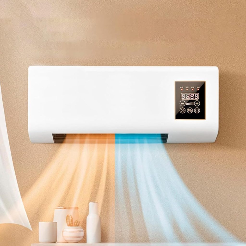 Ductless Portable Air Conditioner & Bladeless Wall Mount Fan, 3-in-1 Portable AC Unit (Cooling/Fan/Split System) with Remote, Ultra Quiet Design, Easy Install Wall Mount for Bedroom, Home Office