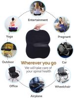 ⁦Travel Ease Ergonomic Seat Cushion, Premium Memory Foam Chair Pad with Anti-Slip Base for Long Hours Sitting Comfort, Hip Support Pillow for Office Chair, Car Seat, Home Use (Black)⁩ - الصورة ⁦5⁩