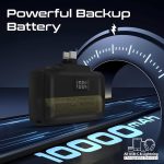 ⁦Promate 10000mAh Power Bank, Compact with 20Watt USB-C™ In/Out Foldable Connector, 20Watt Lightning Foldable Connector, Ultra-Fast 20Watt USB-C™In/Out Port, Charge Protection, LED Display (Black)⁩ - الصورة ⁦2⁩