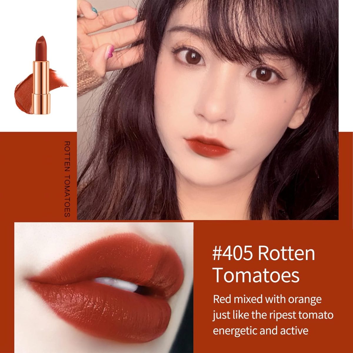 ⁦Newvenper Matte Lipstick Set 3 Colors Lip Stick with Sliver Chain Bag Package Velvet Lip stick Set Waterproof Non-Stick Cup Long Lasting Retractable Red Lipstick Set 3.5gx3 Pcs⁩ - الصورة ⁦4⁩