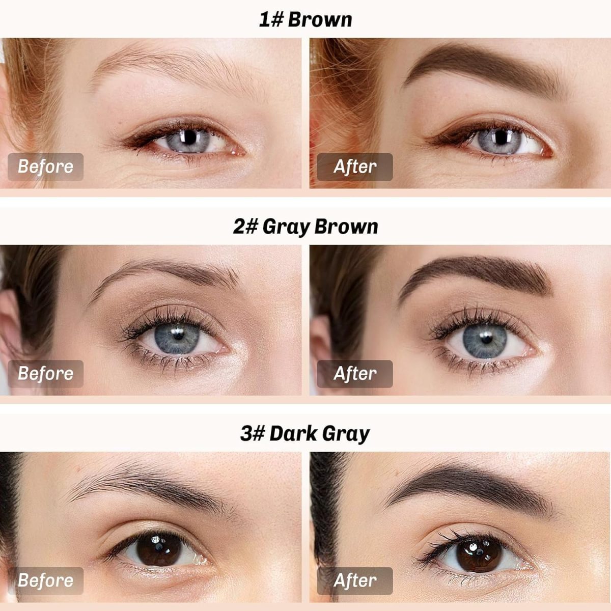 ⁦Tazweeq 2 Pcs Waterproof Eyebrow Pencil, Liquid Brow Pen, Micro 4 Point Eyebrow Gel,Long-Lasting,Creates Natural Looking Brows Effortlessly (Brown)⁩ - الصورة ⁦3⁩