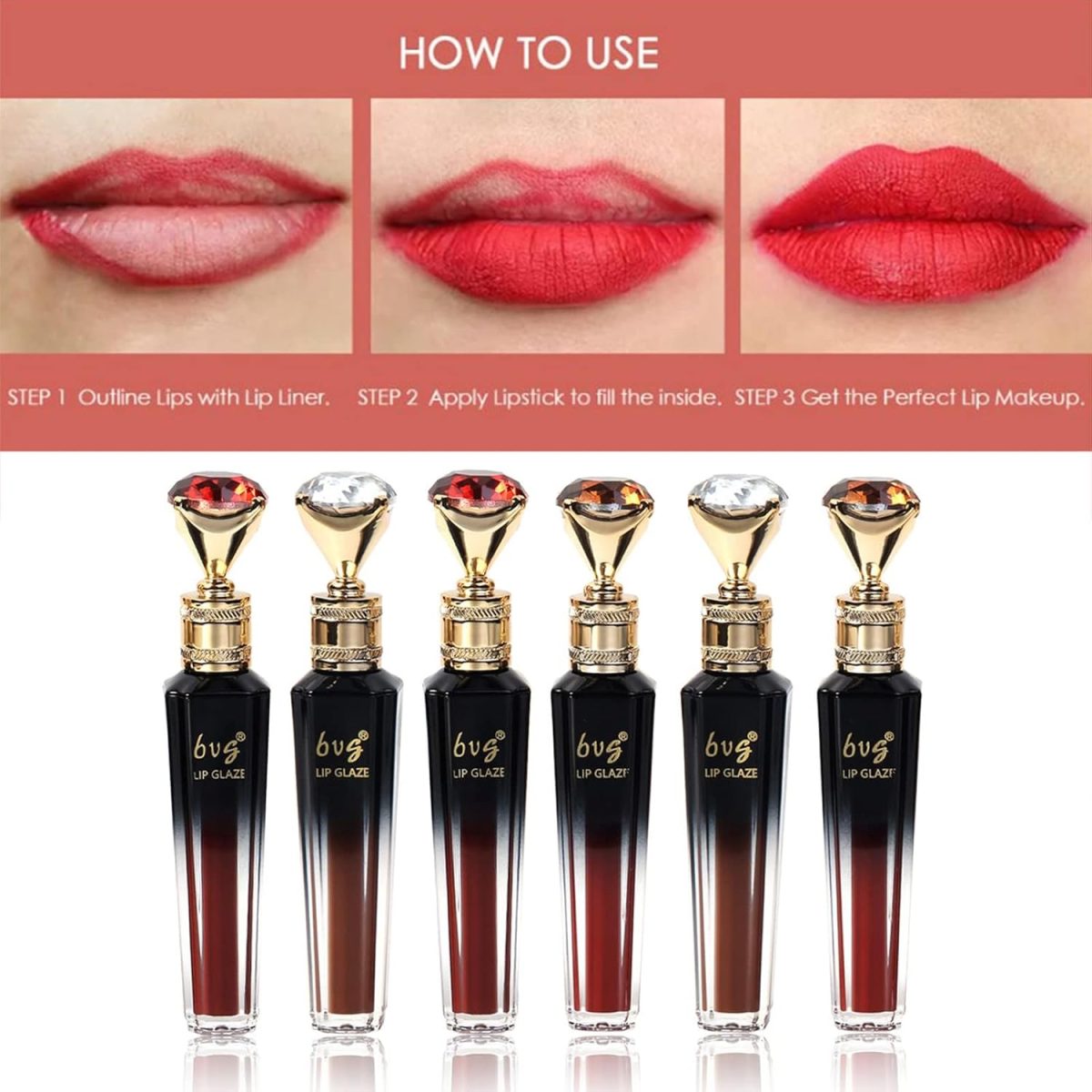 ⁦NALACAL 6Pcs Matte Lip Gloss Set, High Pigmented Long Lasting Liquid Lipstick, Waterproof Non-Fade Lip Makeup for Women, Teens, Girls, Ideal Gift for Thanksgiving, Graduation, and Special Occasions⁩ - الصورة ⁦7⁩