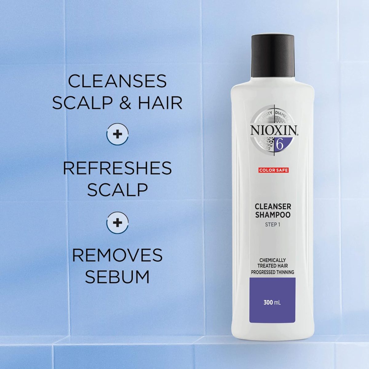 ⁦شامبو منظف نظام Nioxin 6 للشعر المبيض - الشعر المعالج كيميائياً مع ترقيق التقدم ، 33.8 أونصة، من نيوكسين⁩ - الصورة ⁦3⁩