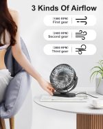 ⁦SWEETFULL Desk Fan, Small USB Desk Fan Silent, 3 Speeds Portable Personal Desktop Fan, Dual 360 Adjustment Mini Fan, Quiet Operation for Home,Office,School and Outdoor (Black)⁩ - الصورة ⁦2⁩