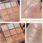 ⁦Azonee Eyeshadow Palette, Shimmer Eye Shadow Pallets for Women, 9 Colour Glitter Eye Make-Up Palettes, Gold, White, Pink Highly Pigmented Eye Shadow Palette for Girls Make Up⁩ - الصورة ⁦2⁩