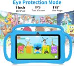 ⁦7 inch Kids Tablet, Quad Core Android 12 2GB 32GB, Parental Control, Eye Protection, Shockproof Case, Dual Camera, WiFi, Bluetooth, Learning Tablet for Kids - K4 (Blue)⁩ - الصورة ⁦5⁩