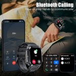 ⁦EIGIIS Military Smart Watches for Men 1.96" HD Big Screen Rugged Smart Watch (Answer/Dial Calls) Outdoor Tactical Sports Watch Fitness Tracker Smartwatch for iPhone Compatible with Android Phones⁩ - الصورة ⁦5⁩