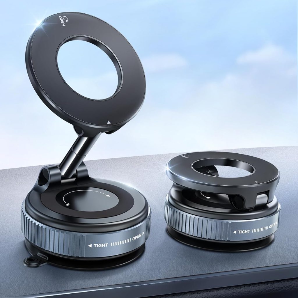 Magnetic Car Phone Holder for Dashboard – Universal 360° Rotation Mobile Phone Mount with Extra Strong Magnet – Hands-Free Secure Grip Stable and Compact Car Phone Stand Compatible with All Smartphone