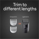 ⁦Braun Body Groomer 5 for Men, BG5340, Manscaping Tool, SkinShield Technology, Sensitive Comb, Lifetime Sharp Metal Blade, Body Groomer for Men, Gray/White⁩ - الصورة ⁦9⁩